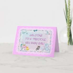 BIENVENUE BÉBÉ FILLE !    Carte
