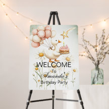 Bienvenue Bébé Oie blanche fête d'anniversaire mig