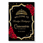 Bienvenue Black Red Gold Quinceanera
