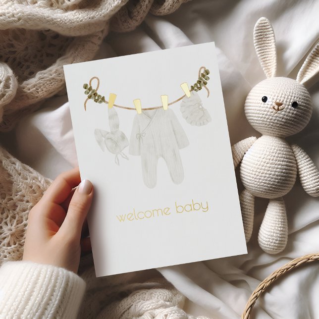 Bienvenue Carte de félicitations pour bébé Boho Fo (Créateur téléchargé)