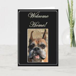 Bienvenue carte de salutation de chien boxer de ma