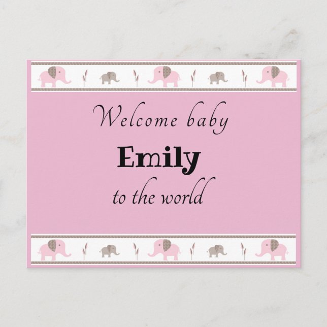 Bienvenue carte postale bébé (Devant)