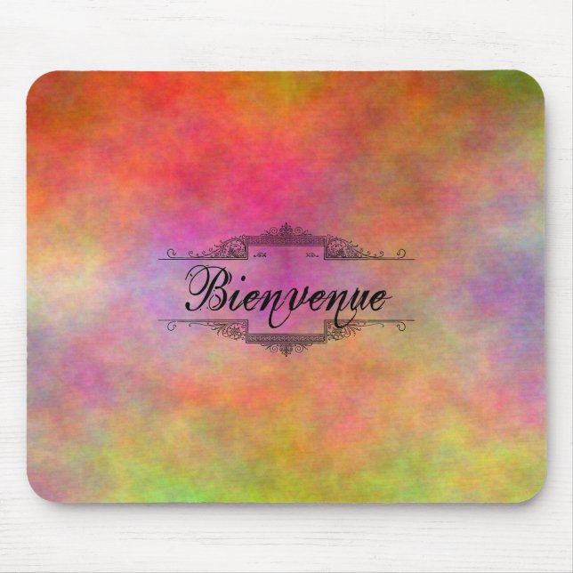 Bienvenue Colourful Mouse Pad (Front)