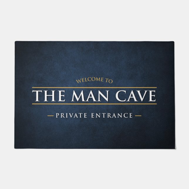 Bienvenue dans le tapis de porte à gronge bleu Man (Devant)