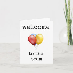 Bienvenue dans l'équipe, carte ballons colorés