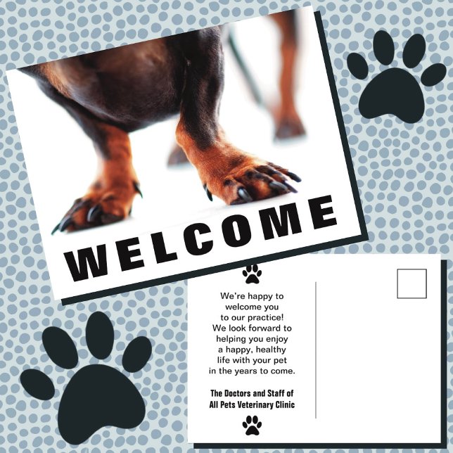 Bienvenue dans notre bureau Pog Pets carte postale (Créateur téléchargé)