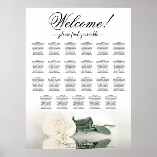 Bienvenue ! Élégant Tableau de Siège de Rose Blanc