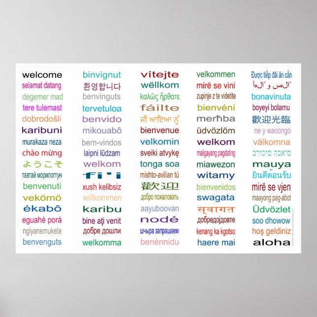 Bienvenue en 80 langues Poster (Devant)