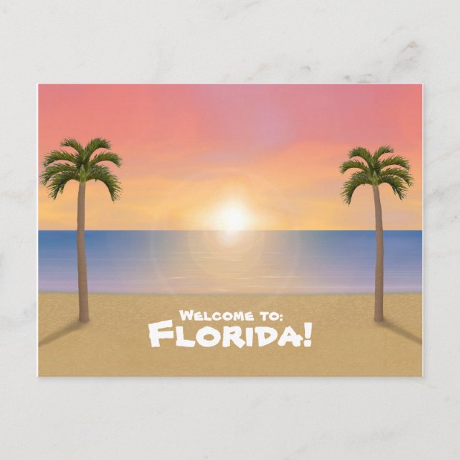 Bienvenue en Floride : Carte postale Plage (Devant)
