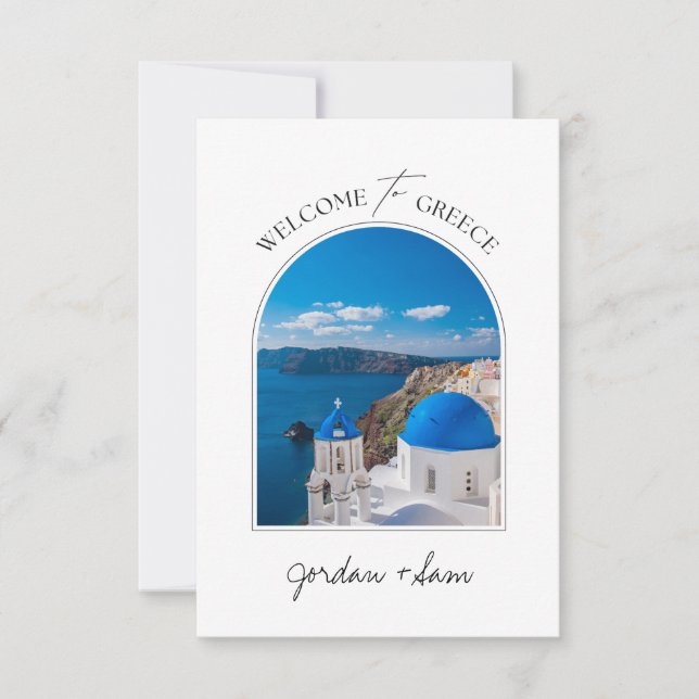 Bienvenue en Grèce Carte de note Santorini (Devant)