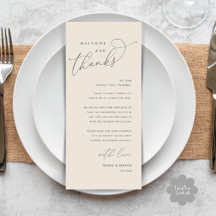 Bienvenue et merci, carte de remerciement pour le