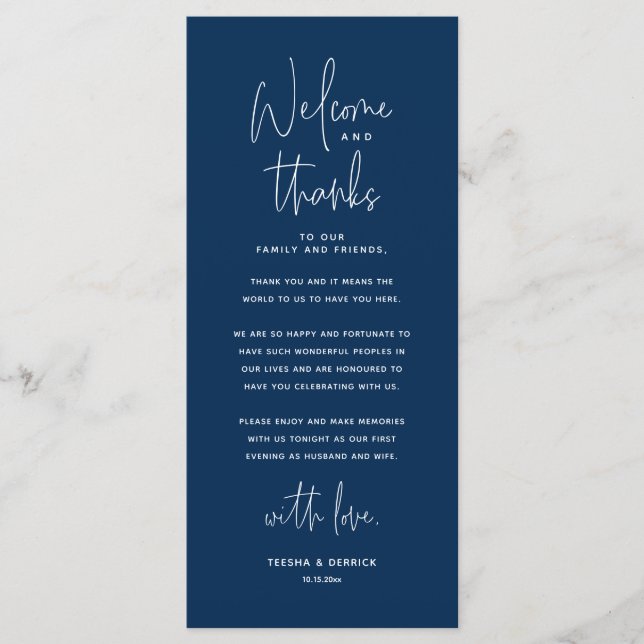 Bienvenue et merci, Place Setting Carte de remerci (Devant)