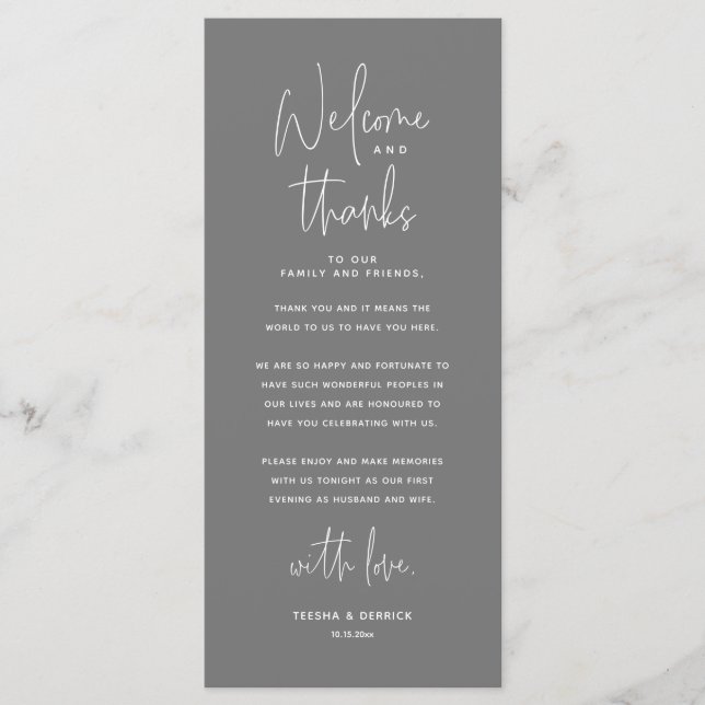 Bienvenue et merci, Place Setting Carte de remerci (Devant)