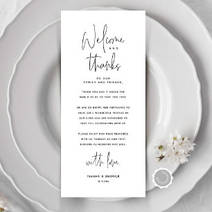 Bienvenue et merci, Place Setting Carte de remerci