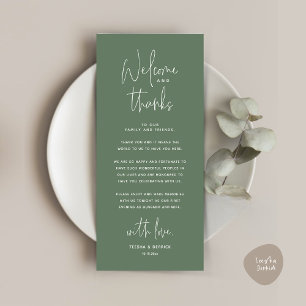 Bienvenue et merci, Place Setting Carte de remerci