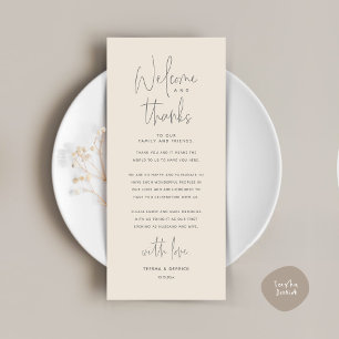 Bienvenue et merci, Place Setting Carte de remerci