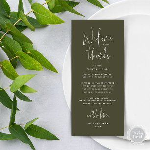 Bienvenue et merci, Place Setting Carte de remerci