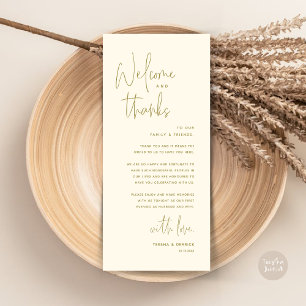 Bienvenue et merci, Place Setting Carte de remerci