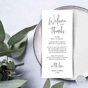 Bienvenue et merci, Place Setting Carte de remerci