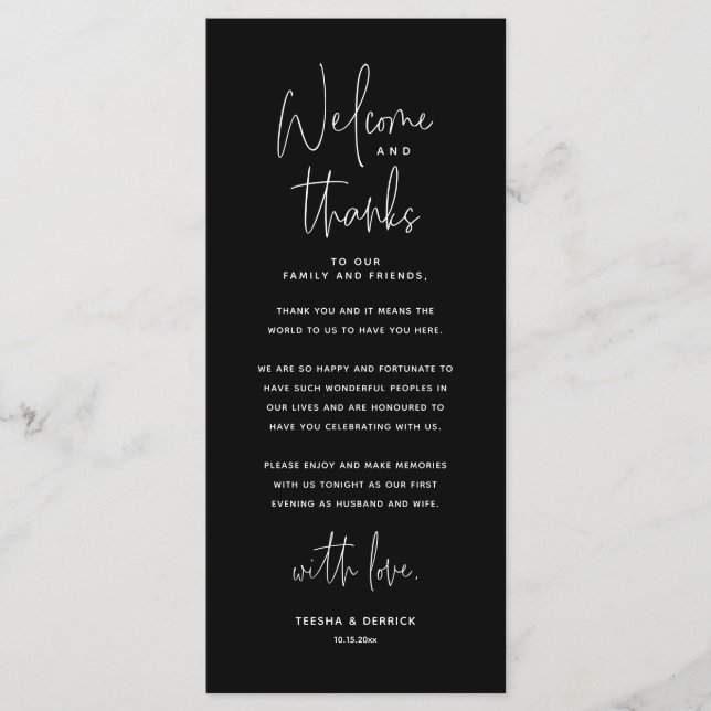 Bienvenue et merci, Place Setting Carte de remerci (Devant)