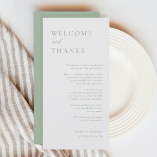 Bienvenue et merci Sage Green Merci Place Card