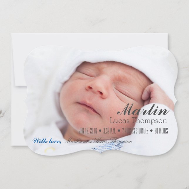 BIENVENUE GARÇON FAIRE-PART DE NAISSANCE TWINS FIL (Devant)