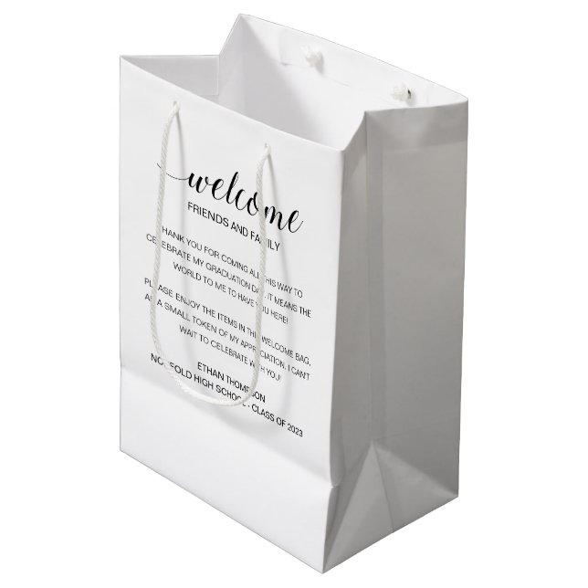 Bienvenue Graduation Hors De La Ville Sac Cadeau I (Devant Angle)