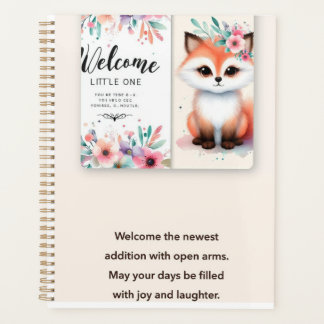 Bienvenue Little One - Fox & Floral Planner"
