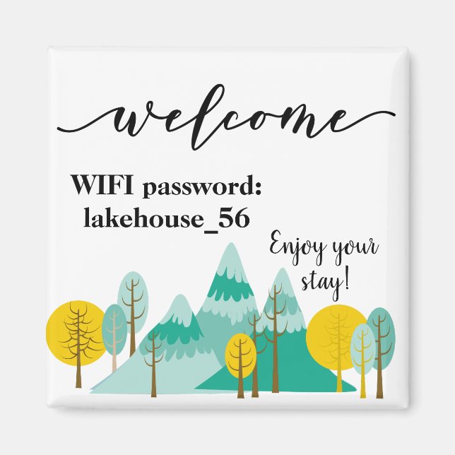 Bienvenue Magnet Vacances Location Wifi Mot de pas (Devant)