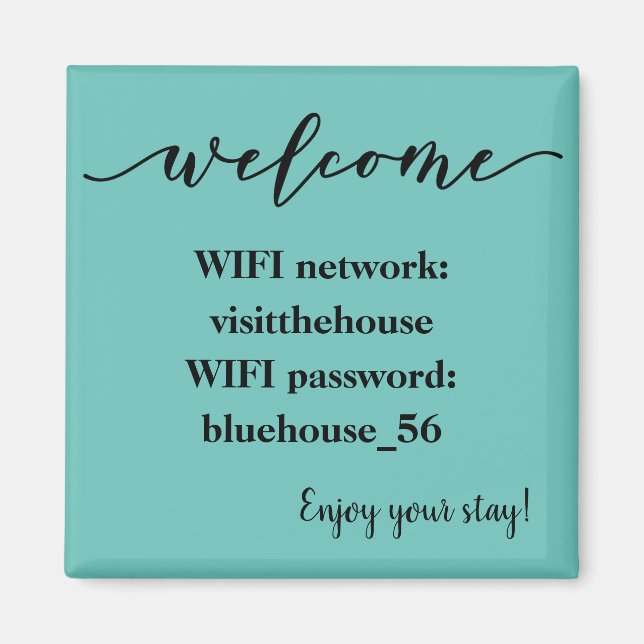 Bienvenue Magnet Vacances Location Wifi Mot de pas (Devant)