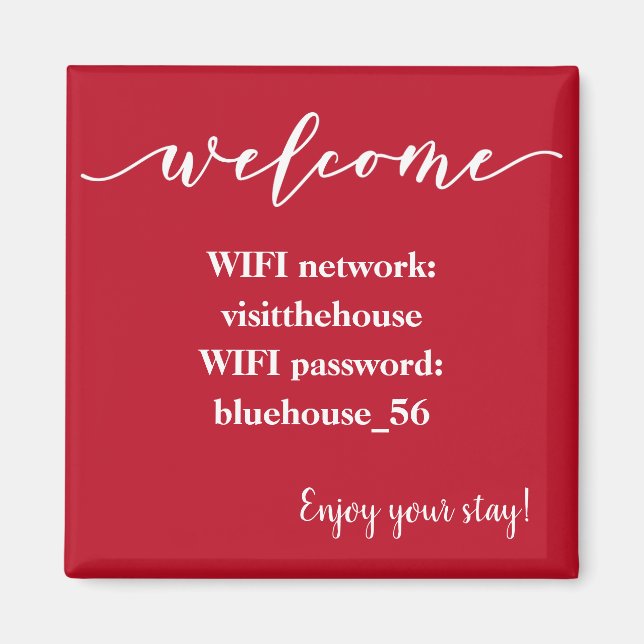 Bienvenue Magnet Vacances Location Wifi Mot de pas (Devant)