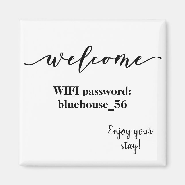 Bienvenue Magnet Vacances Location Wifi Mot de pas (Devant)