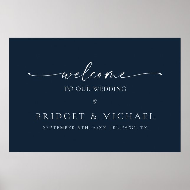 Bienvenue Minimaliste À Notre Affiche Mariage (Devant)