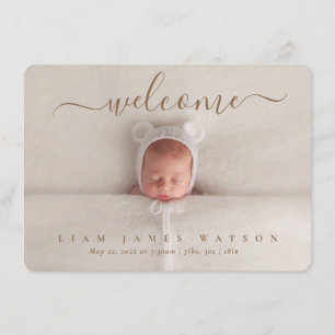 Bienvenue Nouveau Faire-part de naissance photo bé