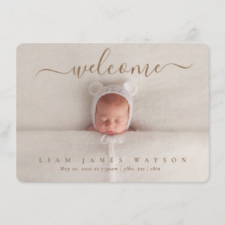 Bienvenue Nouveau Faire-part de naissance photo bé