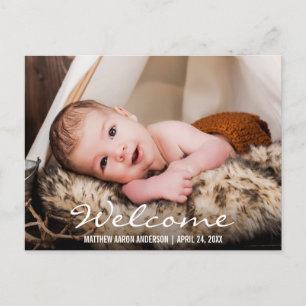 Bienvenue Nouveau Faire-part photo bébé carte post