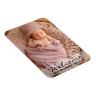 Bienvenue Nouveau Magnet photo Faire-part bébé