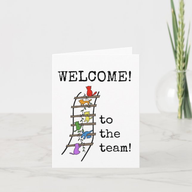 Bienvenue nouvel employé, carte d'équipe (Devant)