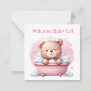 Bienvenue nouvelle carte bébé fille