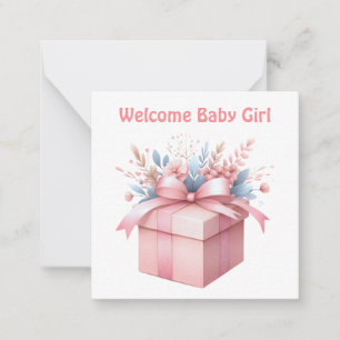 Bienvenue nouvelle carte bébé fille