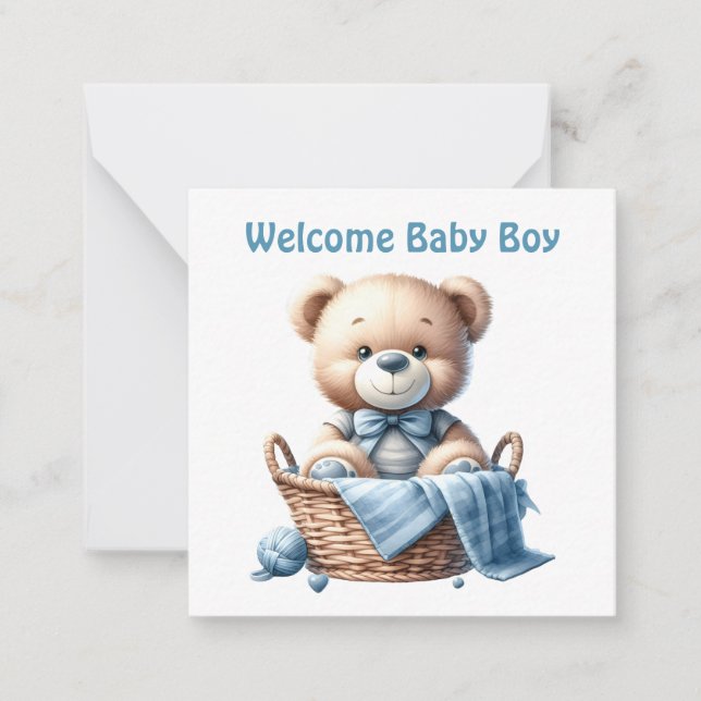 Bienvenue nouvelle carte bébé garçon (Devant)
