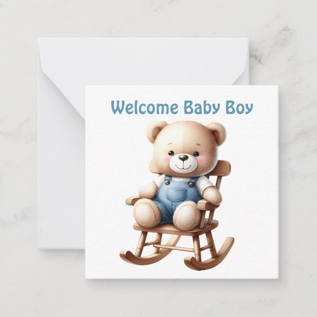 Bienvenue nouvelle carte bébé garçon (Devant)
