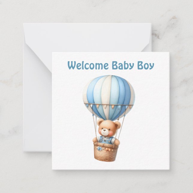 Bienvenue nouvelle carte bébé garçon (Devant)