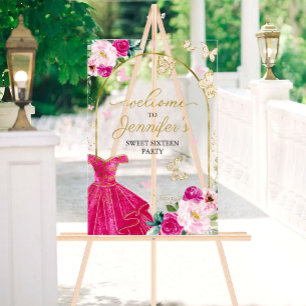 Bienvenue Papillon Rose Chaud pour Sweet 16