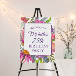 Bienvenue pour un 75e anniversaire aux fleurs rose