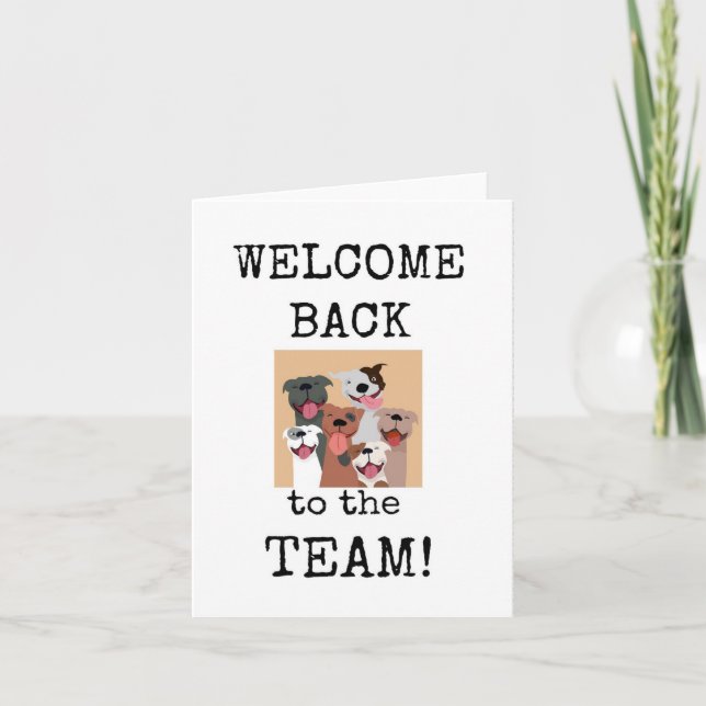 Bienvenue Retour à l'équipe, bureau, carte (Devant)