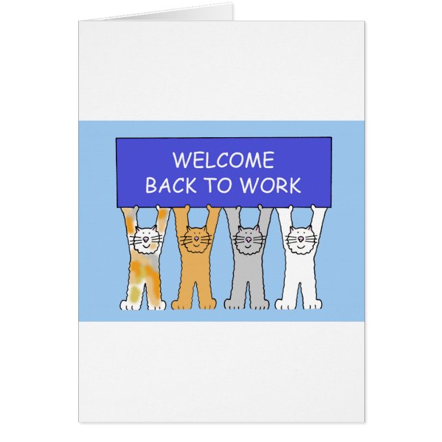 Bienvenue Retour au travail Cartoon Cats (Devant)