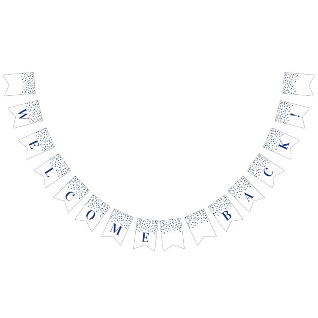 Bienvenue Retour Bannière Bleu Argent Confetti (Tout)
