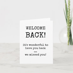 Bienvenue Retour Nous Avons Manqué Votre Carte