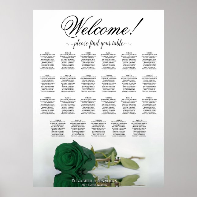 Bienvenue ! Rose vert émeraude 23 Tableau de siège (Devant)